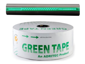 CINTA GREEN TAPE 17MM 6MIL, 1.0LPH GOTERO A 20CM, R 3000M
