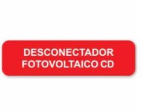 Etiquetas de "Desconectador de CD fotovoltaico" de 3.75" X 1.0"