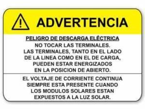 Etiquetas de "Peligro de descarga eléctrica" 3.75" X2.5"